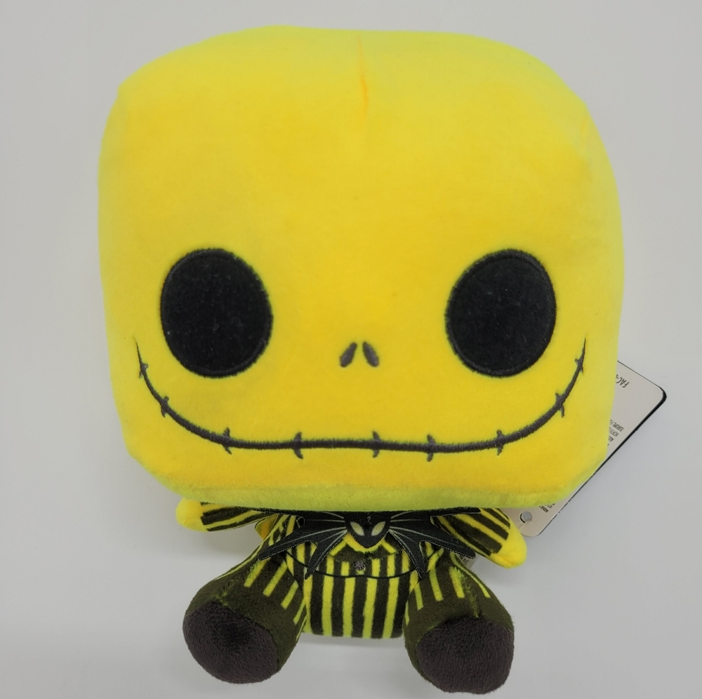 Disney Jack Skellington Funko Plushies Plush Toy Yellow Black Tag Attached